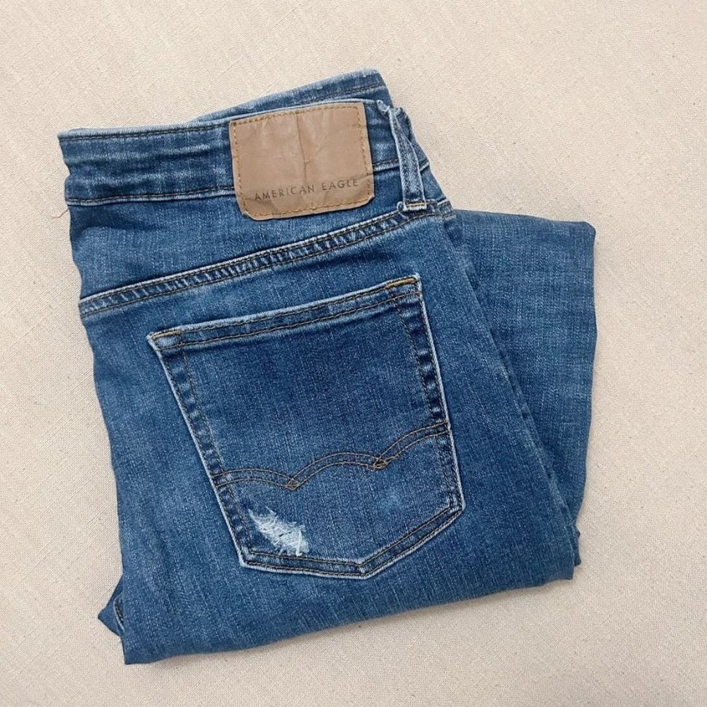 American Eagle Ne(x)t Level Airflex Men's Distressed Slim Jeans Size 32x34